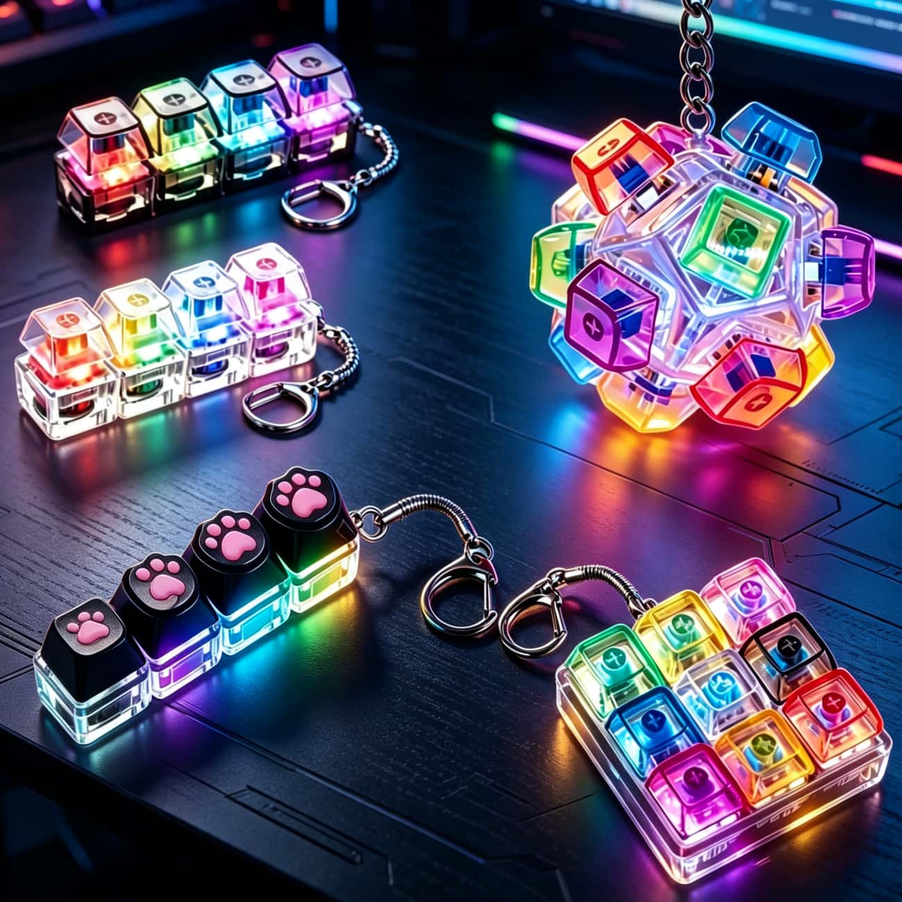 Gaming Keyboard No Rgb - Porte-clés avec touche de clavier mécanique,