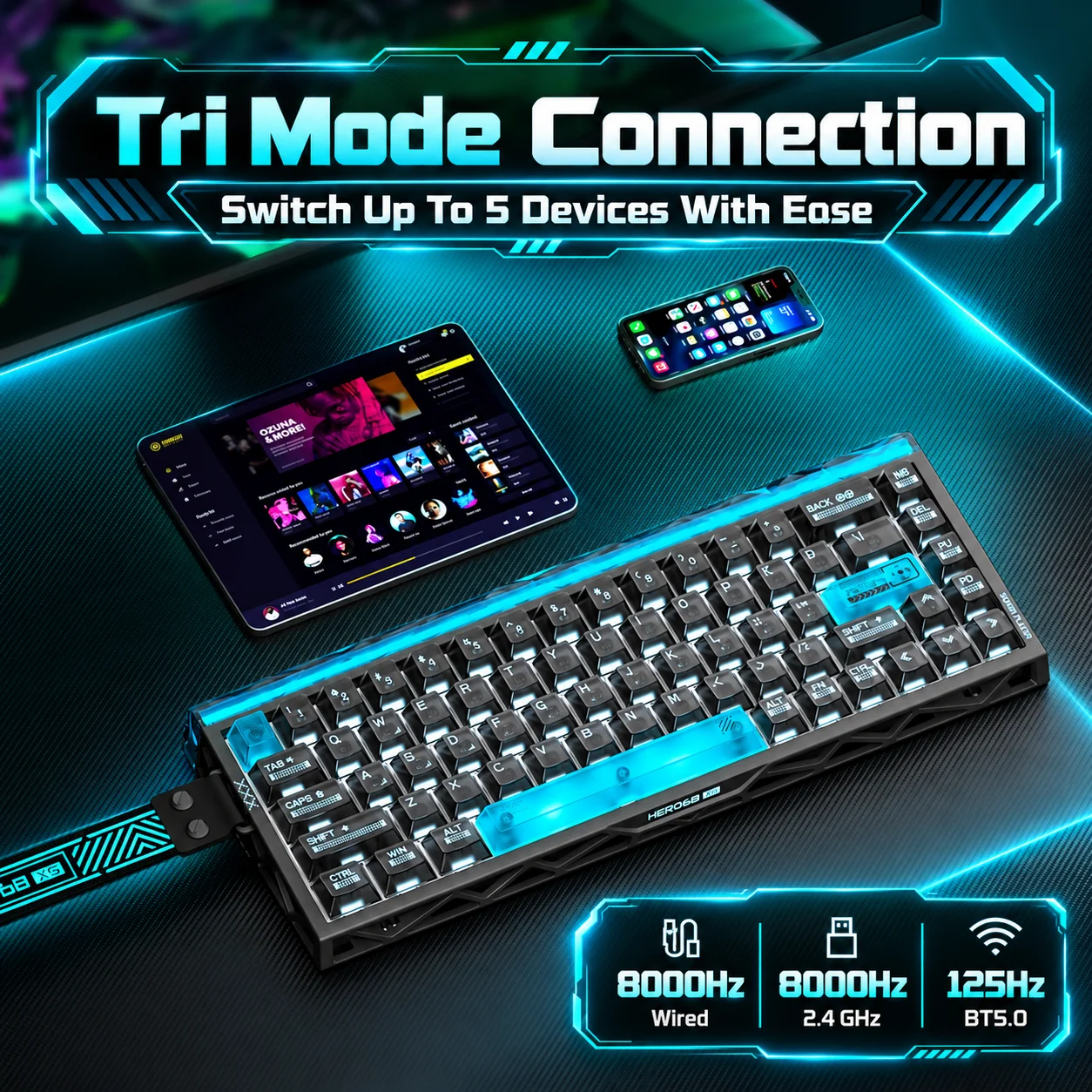 Clavier de jeu AULA Hero68 XS  - Gaming Keyboard Nearby avis et prix